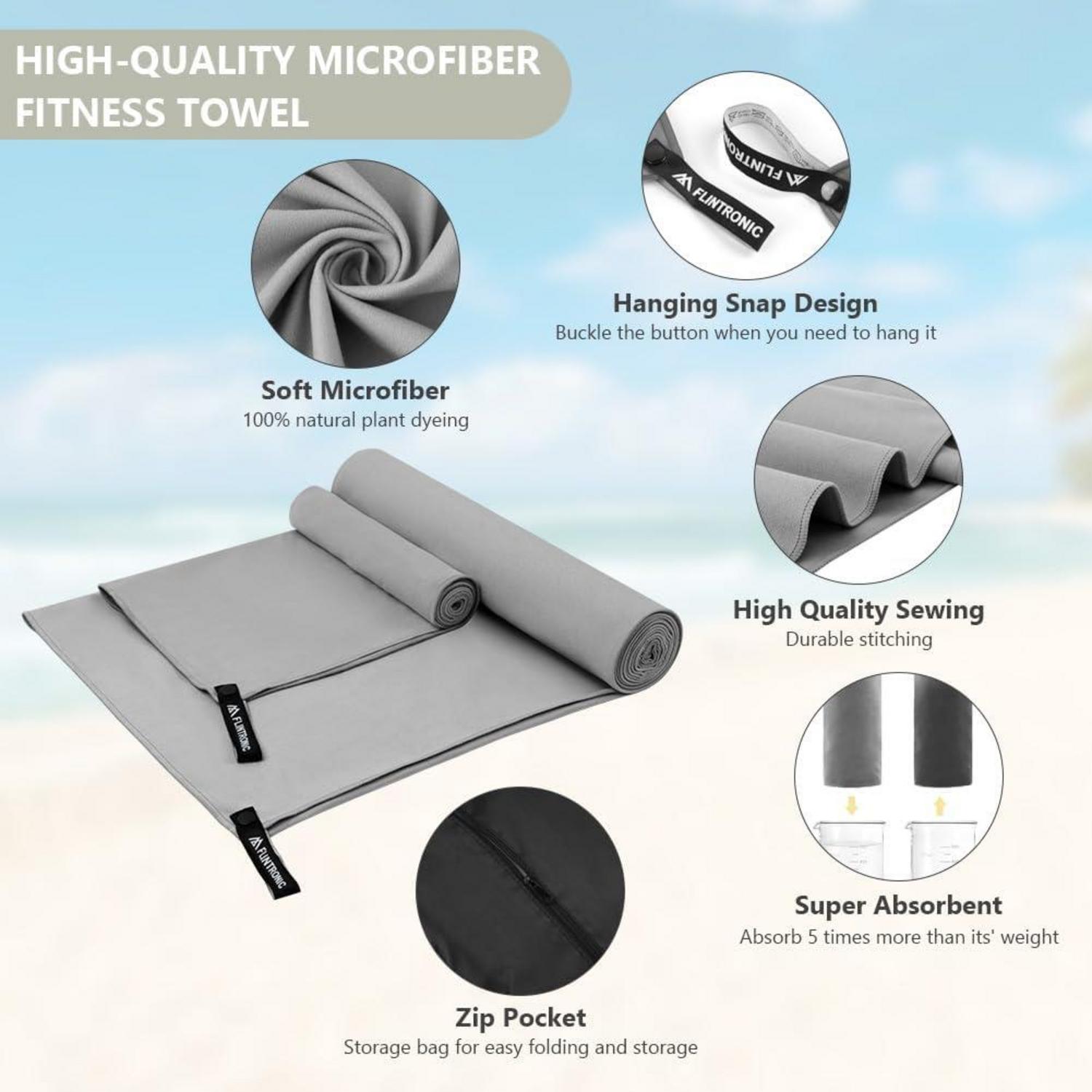 Mikrofaser Handtuch für Sport, Strand & Camping 180x60cm