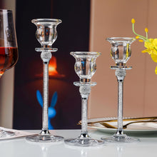 Moderne Glas-Kerzenständer 3er Set Kristallglas Tischdeko Hochzeit