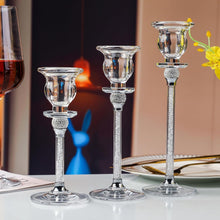 Hochwertiger Glas-Kerzenständer Kristallglas 3er Set