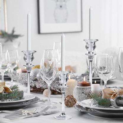 Transparenter Glas-Kerzenständer Set Kristallglas 17/20/23cm