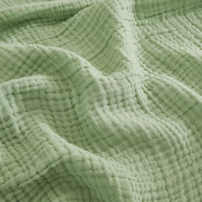 EMME Musselin Baumwolldecke 230x230 cm Grasgrün