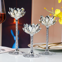 Kristall Lotusblume Kerzenständer Set, Glas