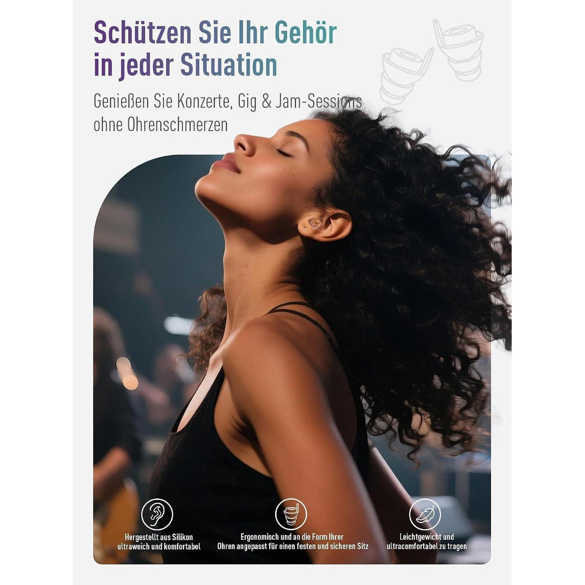 Konzert-Gehörschutzstöpsel für Musiker & Festivals