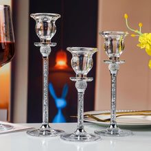 Transparenter Glas-Kerzenständer Kristallglas 3er Set Modern Tischdeko