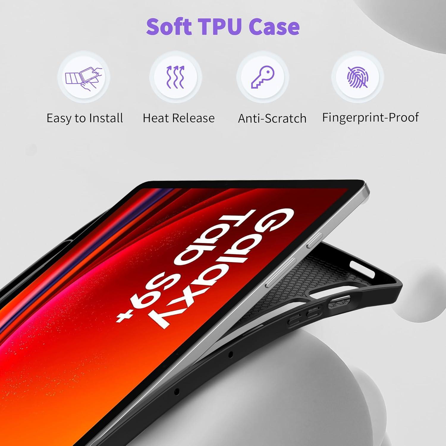 Hülle für Samsung Galaxy Tab S9 FE+/S9 Plus 12,4 Zoll 2023 - Slim PU Leder