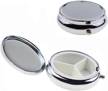 Retro Pillendose 3 Fächer Bronze Rund Medikamentenbox