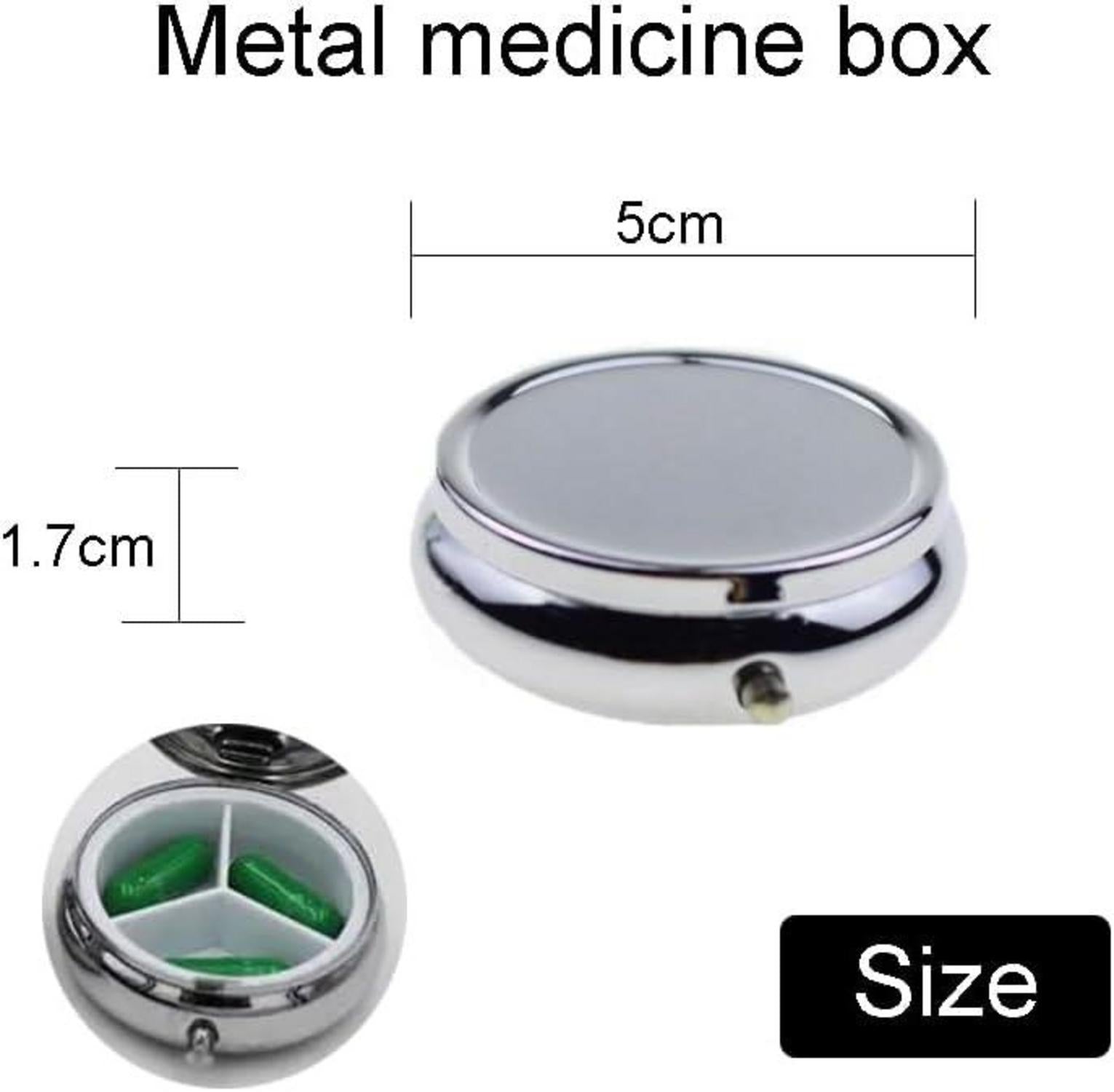 Bronze Pillendose Mit 3 Fächern - Klein & Tragbar