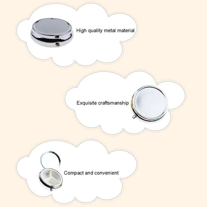 Pillendose mit 3 Fächern, kleine runde Pillendose Bronze für Vitamine & Medikamente