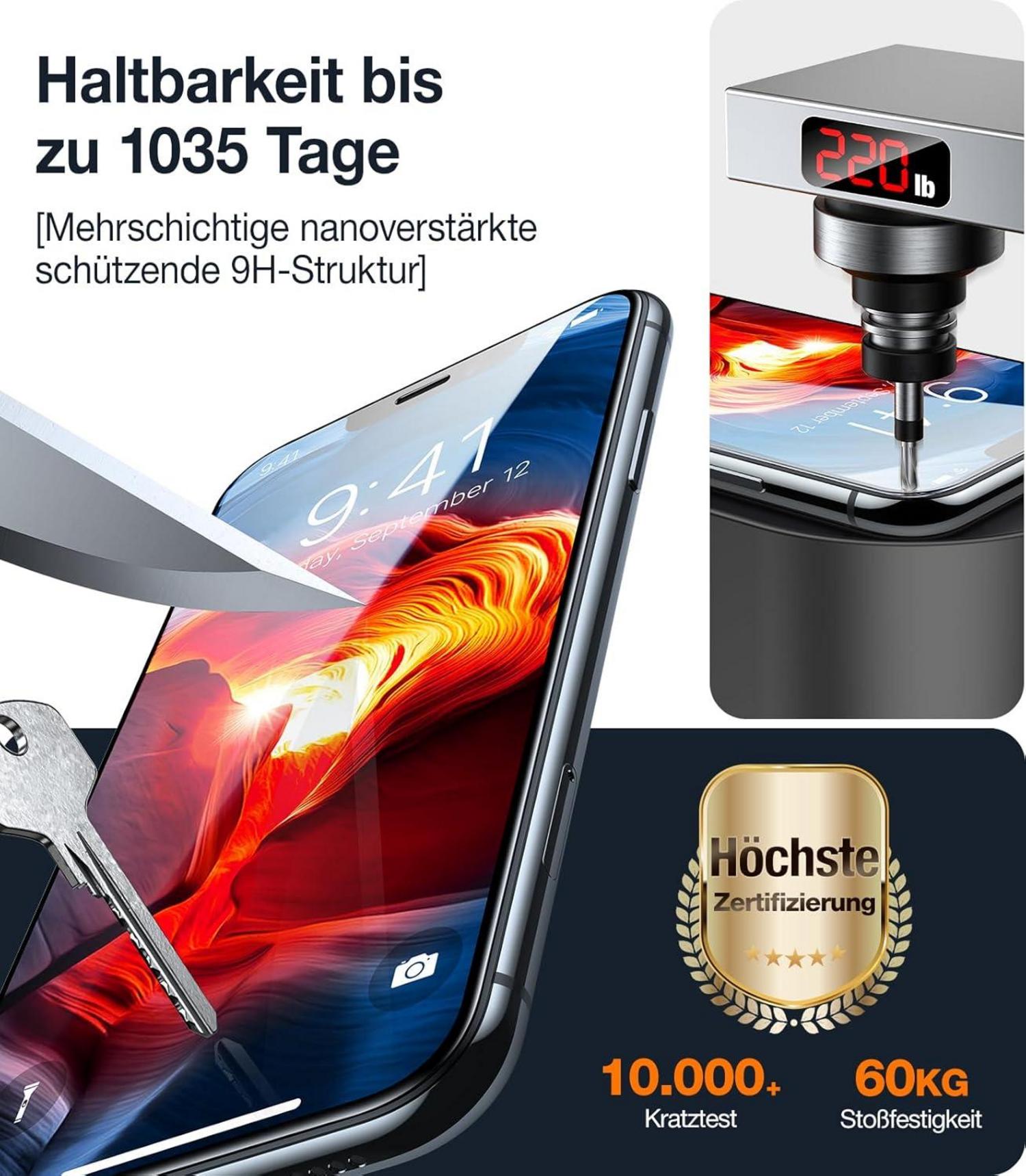 TORRAS iPhone 11 Panzerglas Schutzfolie 9H+ Sturzsicher 2er Pack