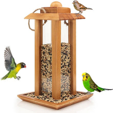 Vogelhaus Vogelfutterspender Holz Wetterfest für Wildvögel