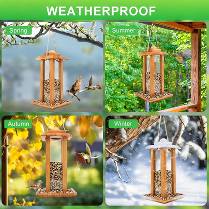 Vogelhaus Vogelfutterspender Holz Aufhängen Wildvögel Wetterschutz