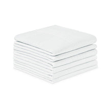 6er Set Weiße Baumwoll-Stofftaschentücher für Herren - 40x40cm