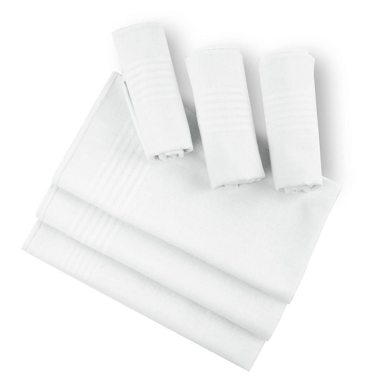 Herren Stofftaschentücher Set, 6 Stück, Weiß, Baumwolle, 40x40cm