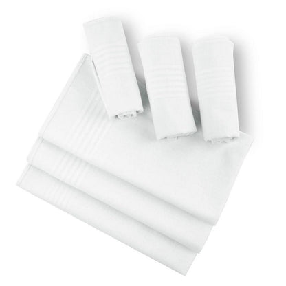 Herren Stofftaschentücher Set, 6 Stück, Weiß, Baumwolle, 40x40cm