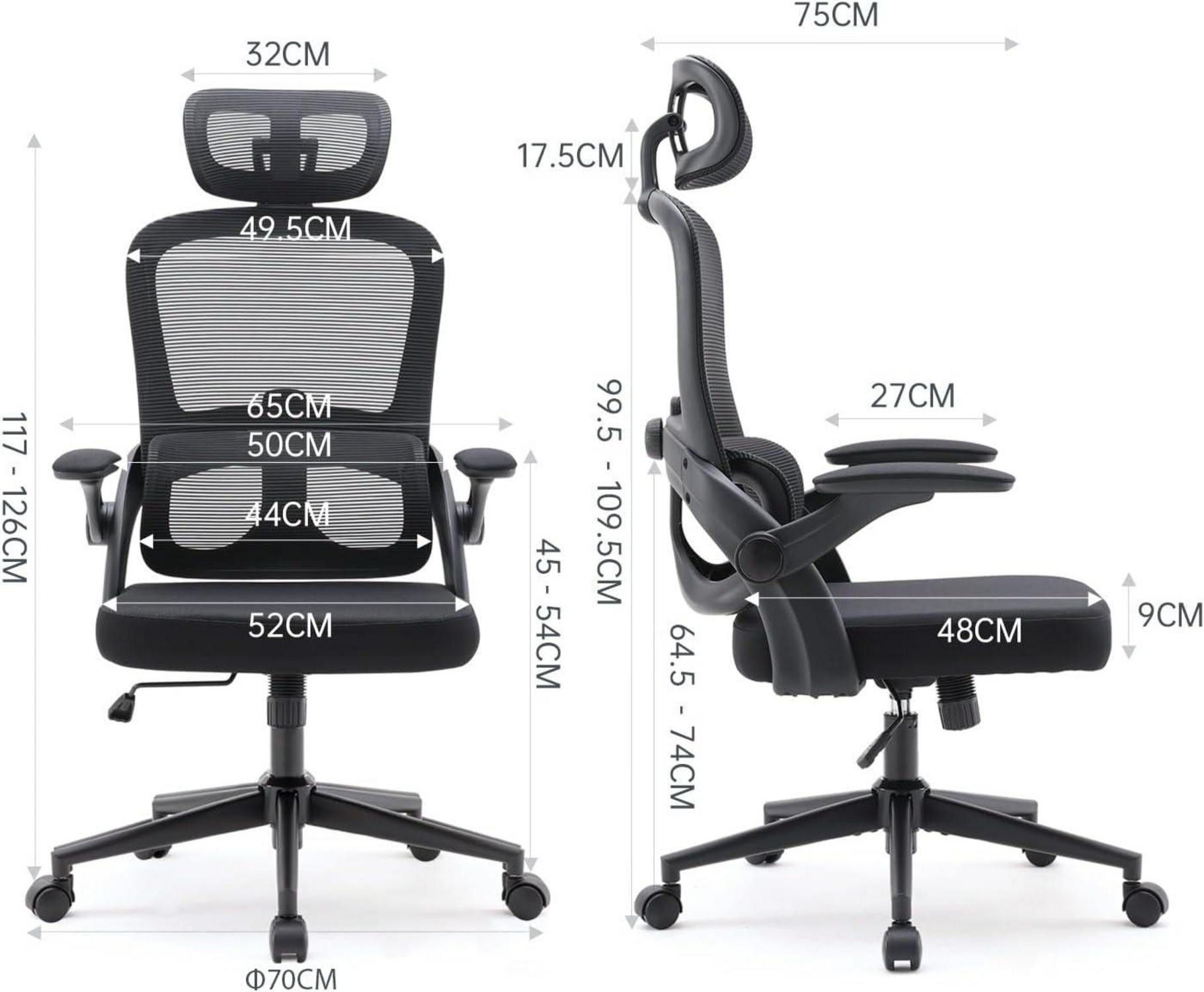 Ergonomischer Bürostuhl mit 3D-Armlehnen und Lendenwirbelstütze