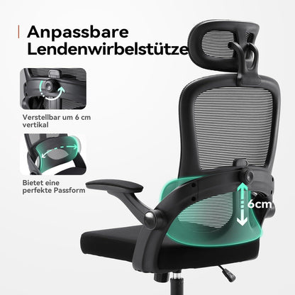 Ergonomischer SIHOO M102C Bürostuhl mit breitem Sitzpolster, 3D-Armlehnen