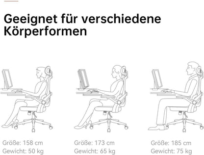 SIHOO M102C Ergonomischer Bürostuhl mit 3D-Armlehnen und Lendenwirbelstütze