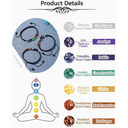 Chakra Armband 7 Chakra Steine Energietherapie Healing Yoga Armband