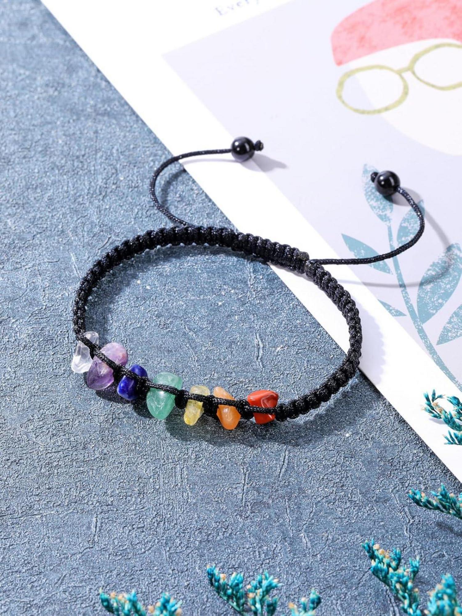Chakra Armband mit 7 Chakra Steinen Heilstein Yoga Healing