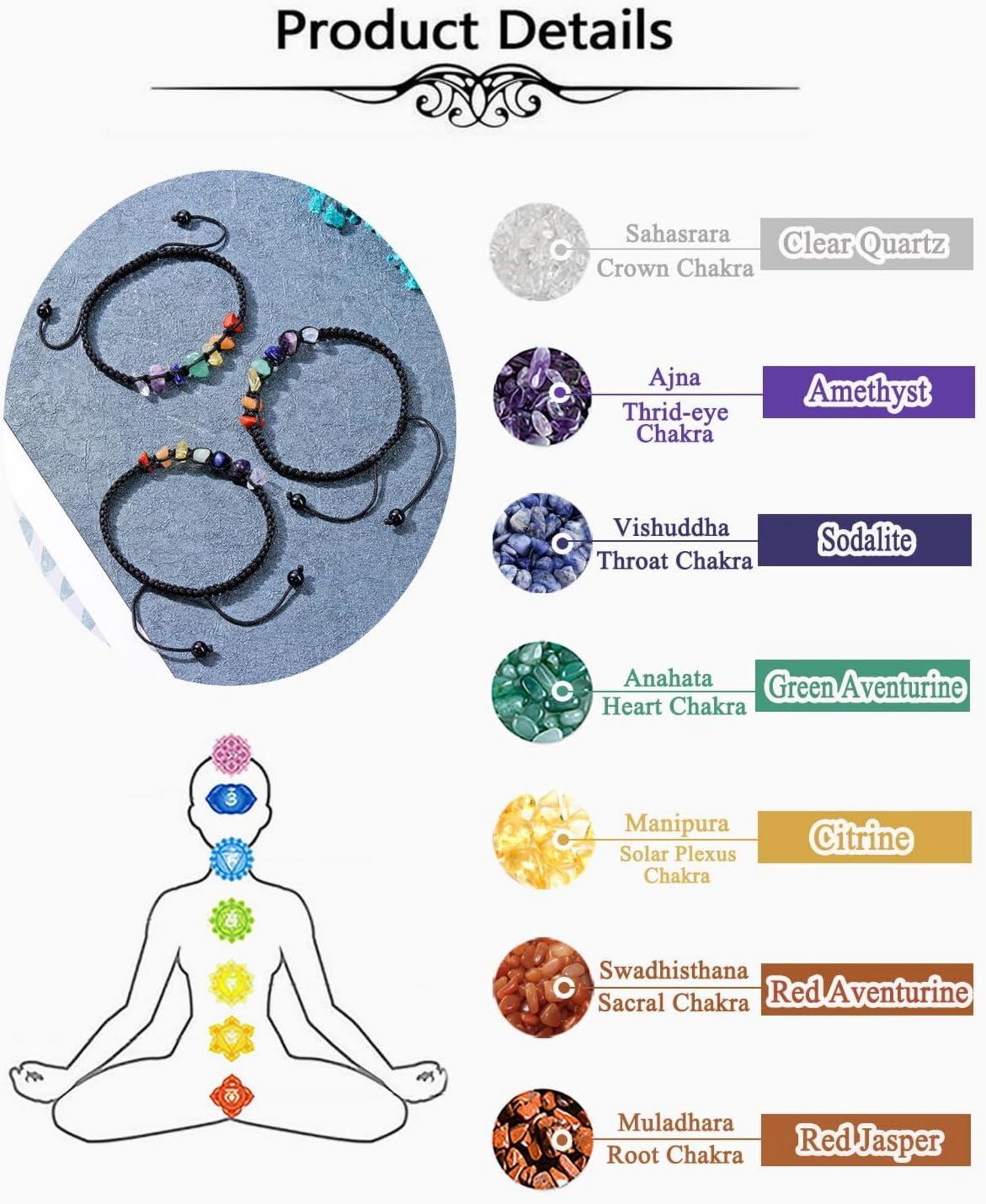 Chakra Armband 7 Chakra Heilsteine Yoga Armband Glück Energie