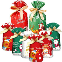 34er Set Weihnachtsgeschenkbeutel Mehrfarbig Kordelzug