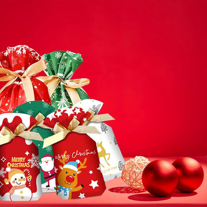 34 Stück Weihnachtsgeschenkbeutel Set Kordelzug Mehrfarbig