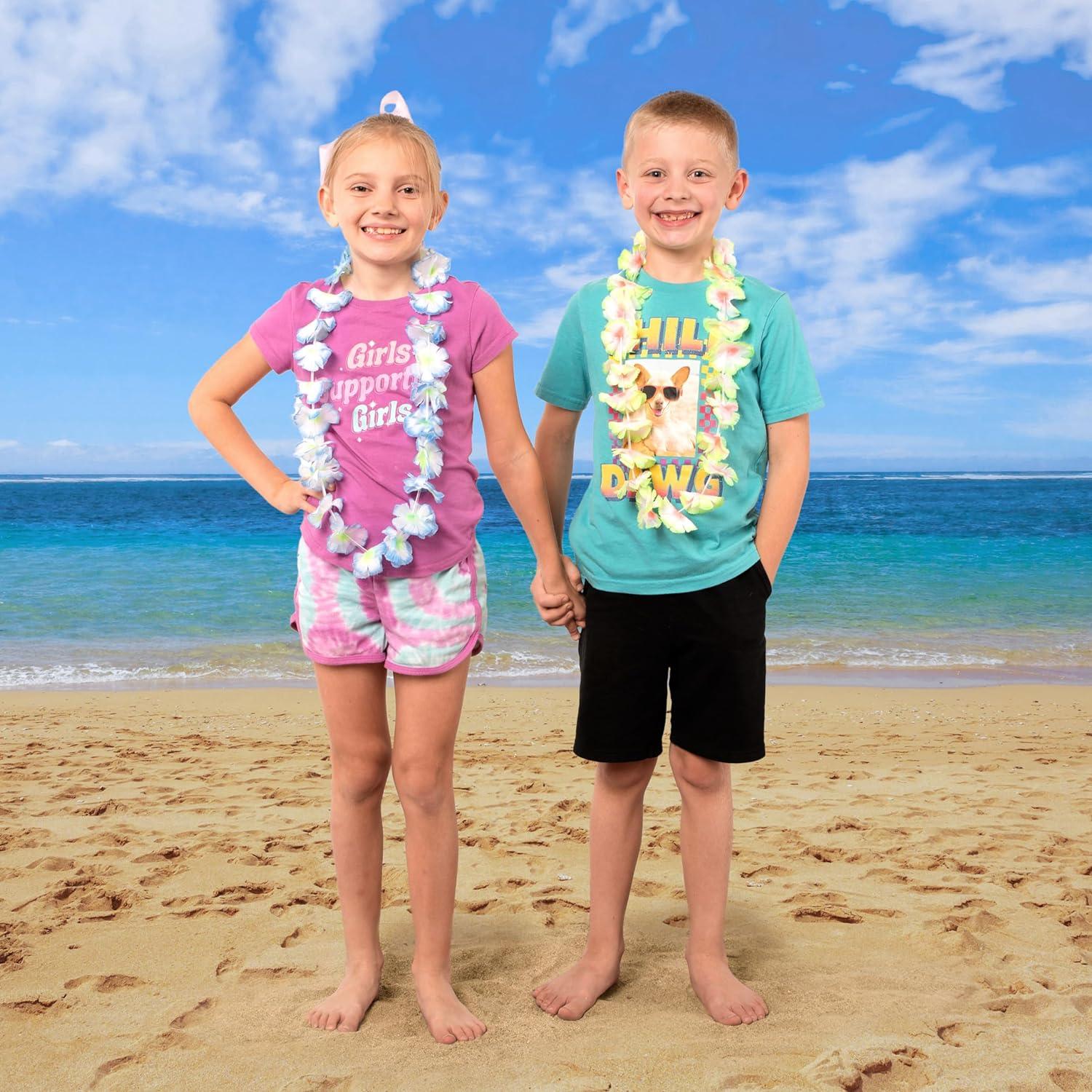 Hawaii Blumenketten Lei Set 36er pack Hawaiiketten Luau Party Favors