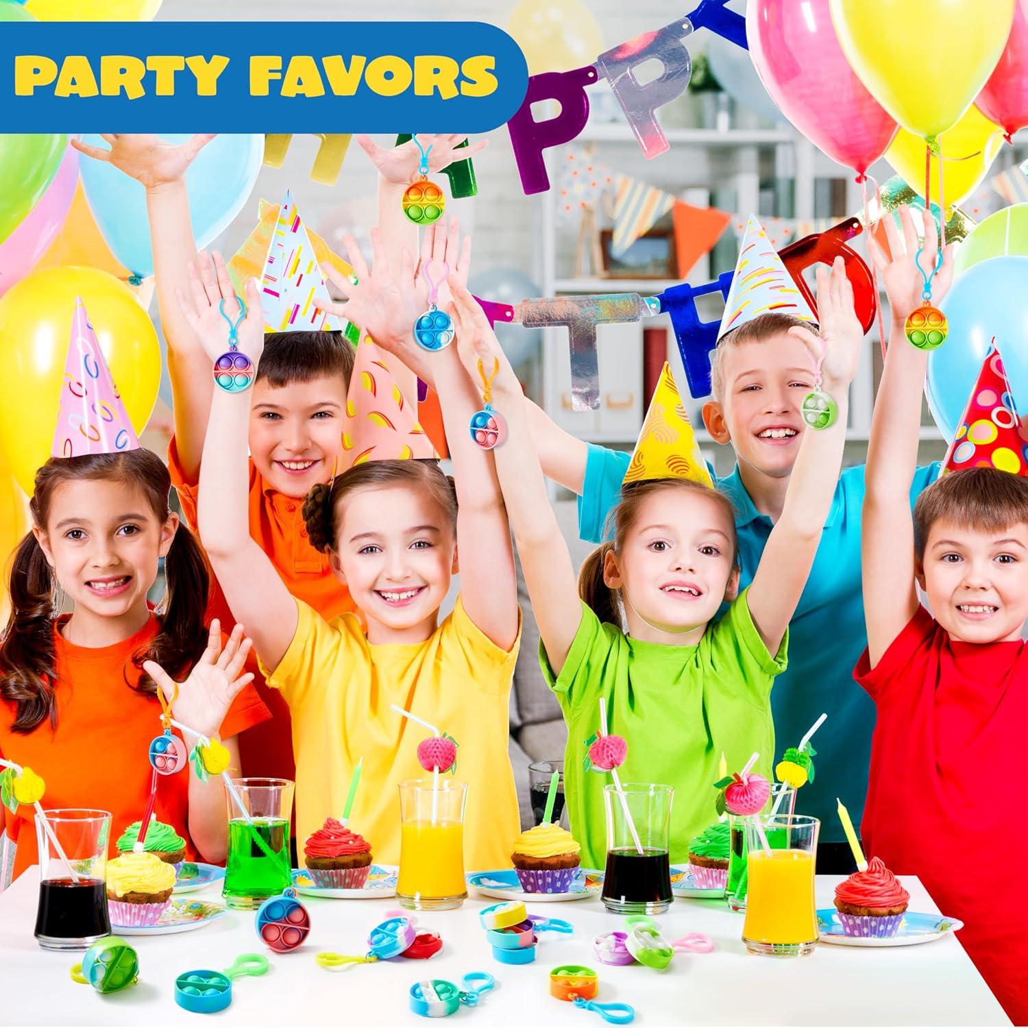 30 Stück Pop-Schlüsselanhänger Mini-Fidget-Spielzeug Kindergeburtstag
