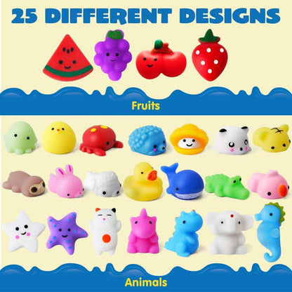 25er Pack Mini Mochi Squishy Toys Set für Kinder Stressabbau