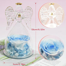Engel Ewige Rose Figur Geschenkbox Weiß Blau Mutter