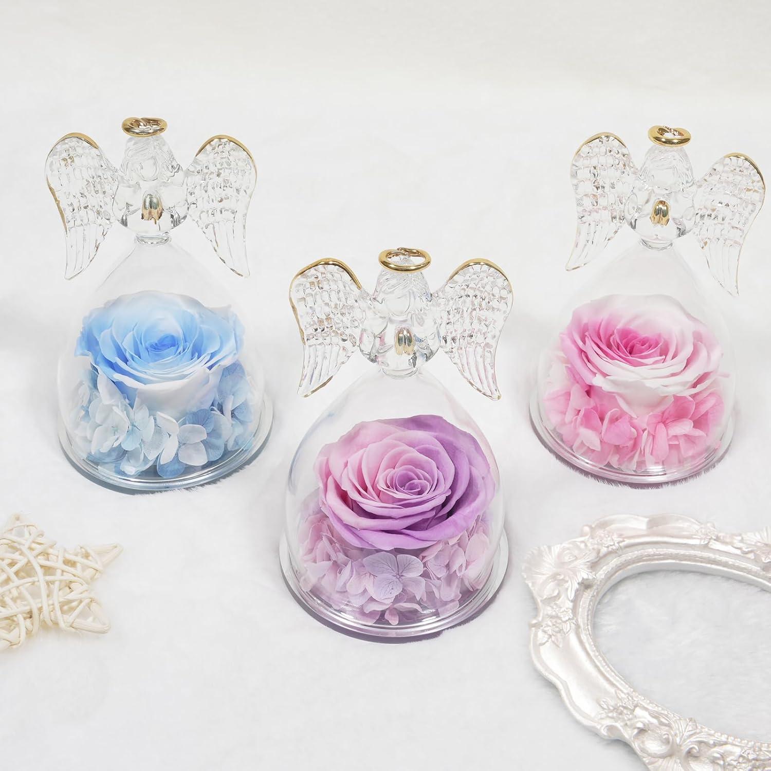 Ewige Rose Engel Figur Geschenkbox Muttertag Weihnachten