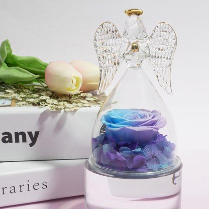 Geschenke für freundin Unendliche Rose Violett in Engelfigur