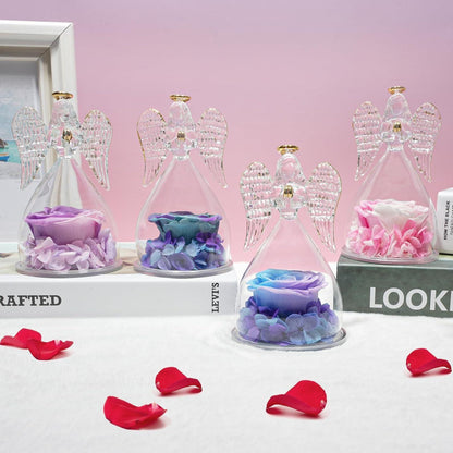 Geschenke für freundin Unendliche Rose Violett in Engelfigur