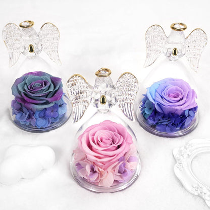 Geschenke für freundin Unendliche Rose Violett in Engelfigur