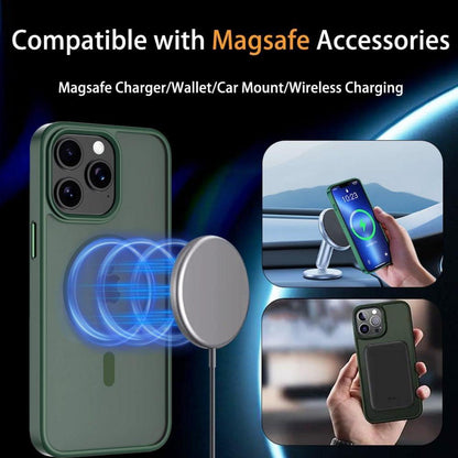 Magnetische Hülle für iPhone 15 Pro Max MagSafe Grün Matt UltraDünn