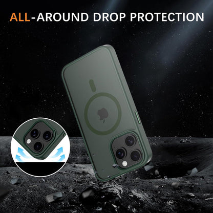 Magnetische Hülle für iPhone 15 Pro Max Grün, MagSafe, Stoßfest, UltraDünn