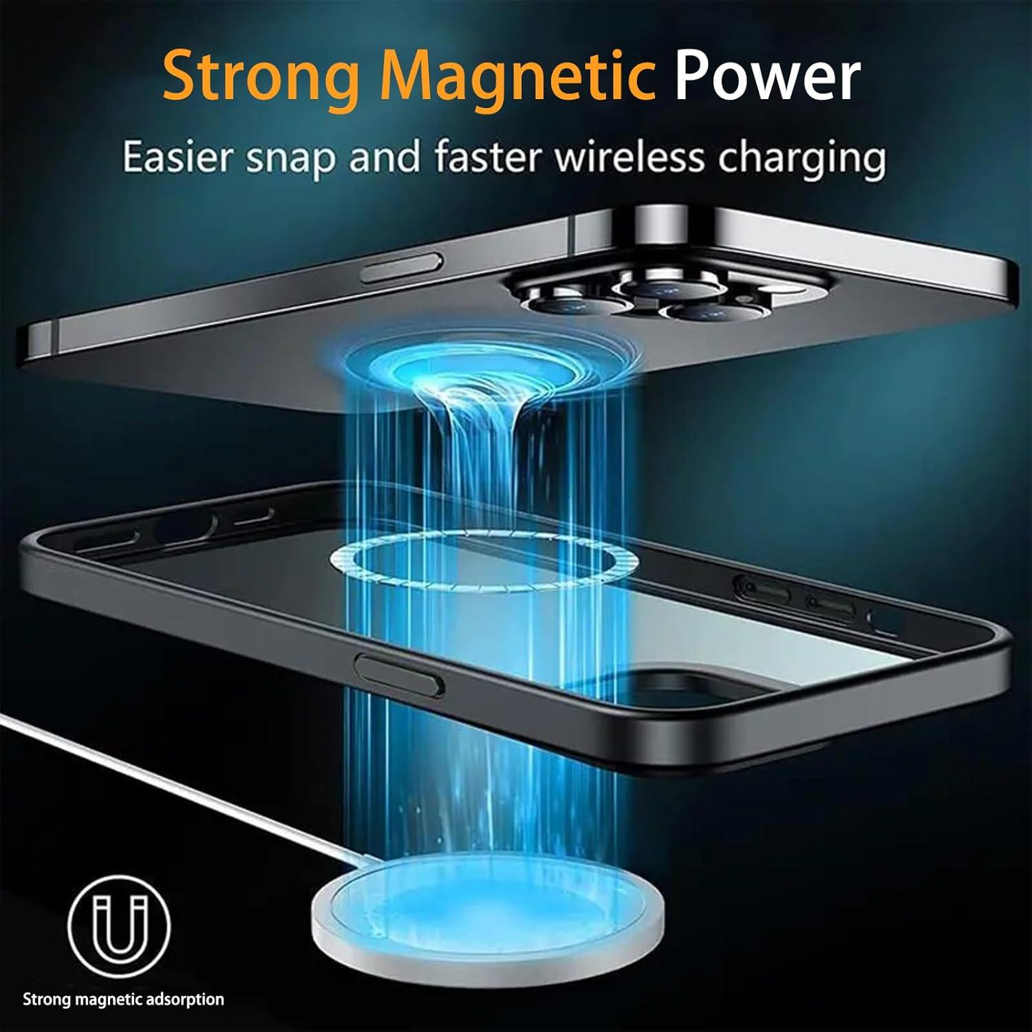 S. Tedazo Magnetische Hülle für iPhone 15 Pro Max, MagSafe, Schwarz