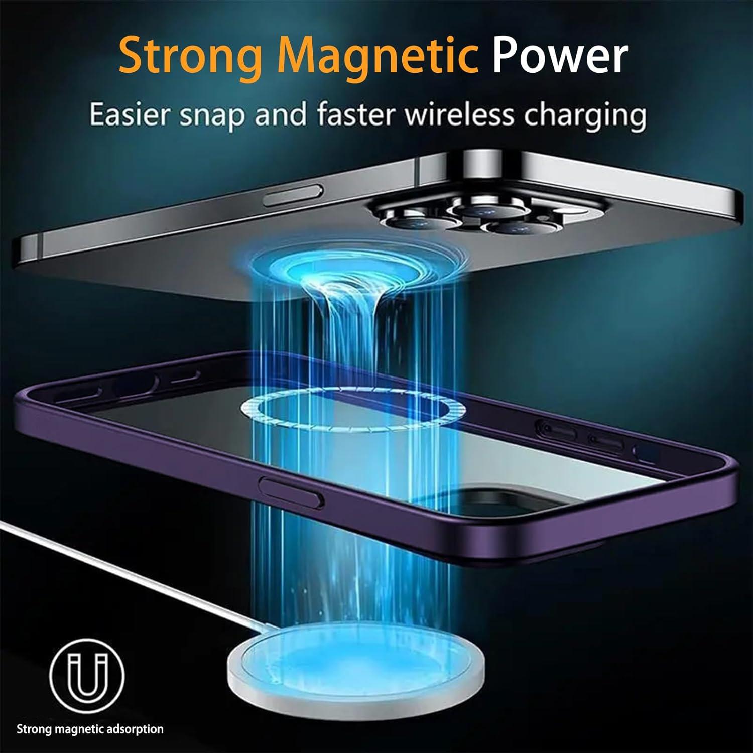 Magnetische UltraDünne Hülle für iPhone 15 MagSafe Stoß- & kratzfest