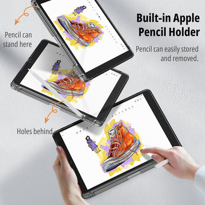 EasyAcc iPad 10,2 Zoll Hülle mit Stifthalter und Stoßschutz - Schwarz
