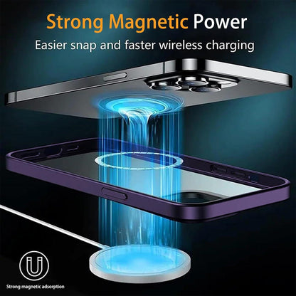 Magnetische Schutzhülle iPhone 15 Pro MagSafe Lila Stoßfest UltraDünn