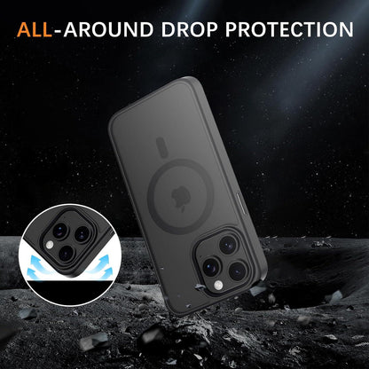Magnetische Schutzhülle für iPhone 15 Pro MagSafe, Stoßfest, Schwarz