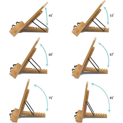 Bambus Buchständer Faltbar 6 Winkel 39x27cm