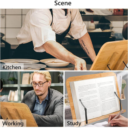 Bambus Buchständer Faltbar 6 Winkel 39x27cm