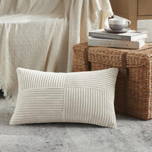 Weicher Kordsamt Kissenbezug 30x50cm Creme Beige 2er Set