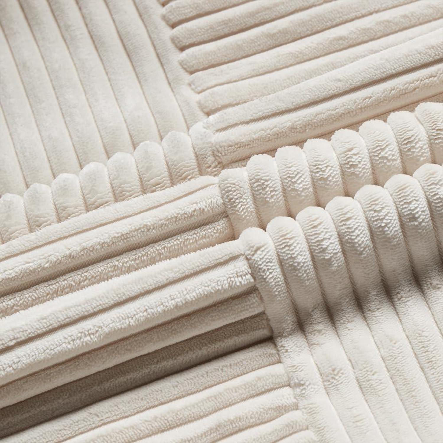 2er Set Kordsamt Kissenbezüge 30x50 Beige Weich Deko Modern
