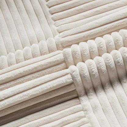 2er Set Kordsamt Kissenbezüge 30x50 Beige Weich Deko Modern
