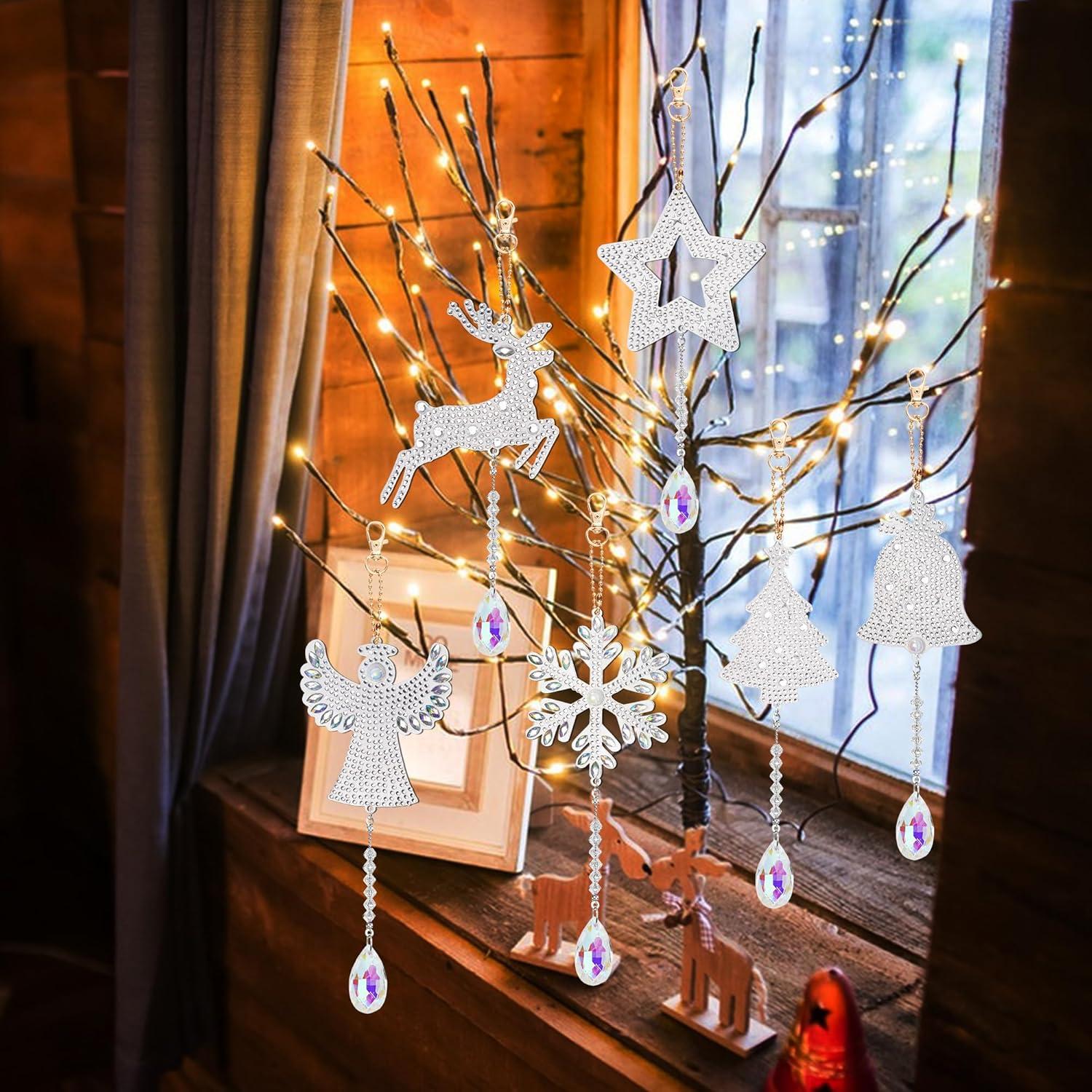 5D Diamond Painting Weihnachtsanhänger DIY Kit Acrylplatte 6 Sets