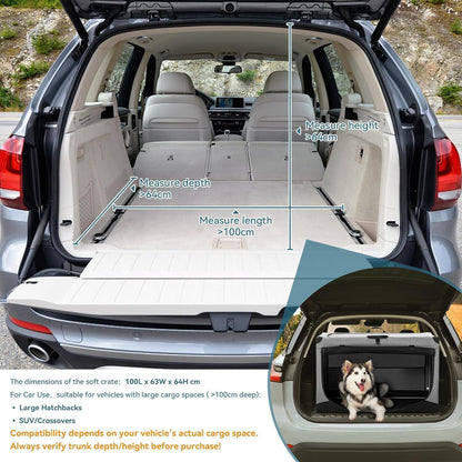Faltbare Hundebox grau XL – Sicher & Komfortabel für Reisen