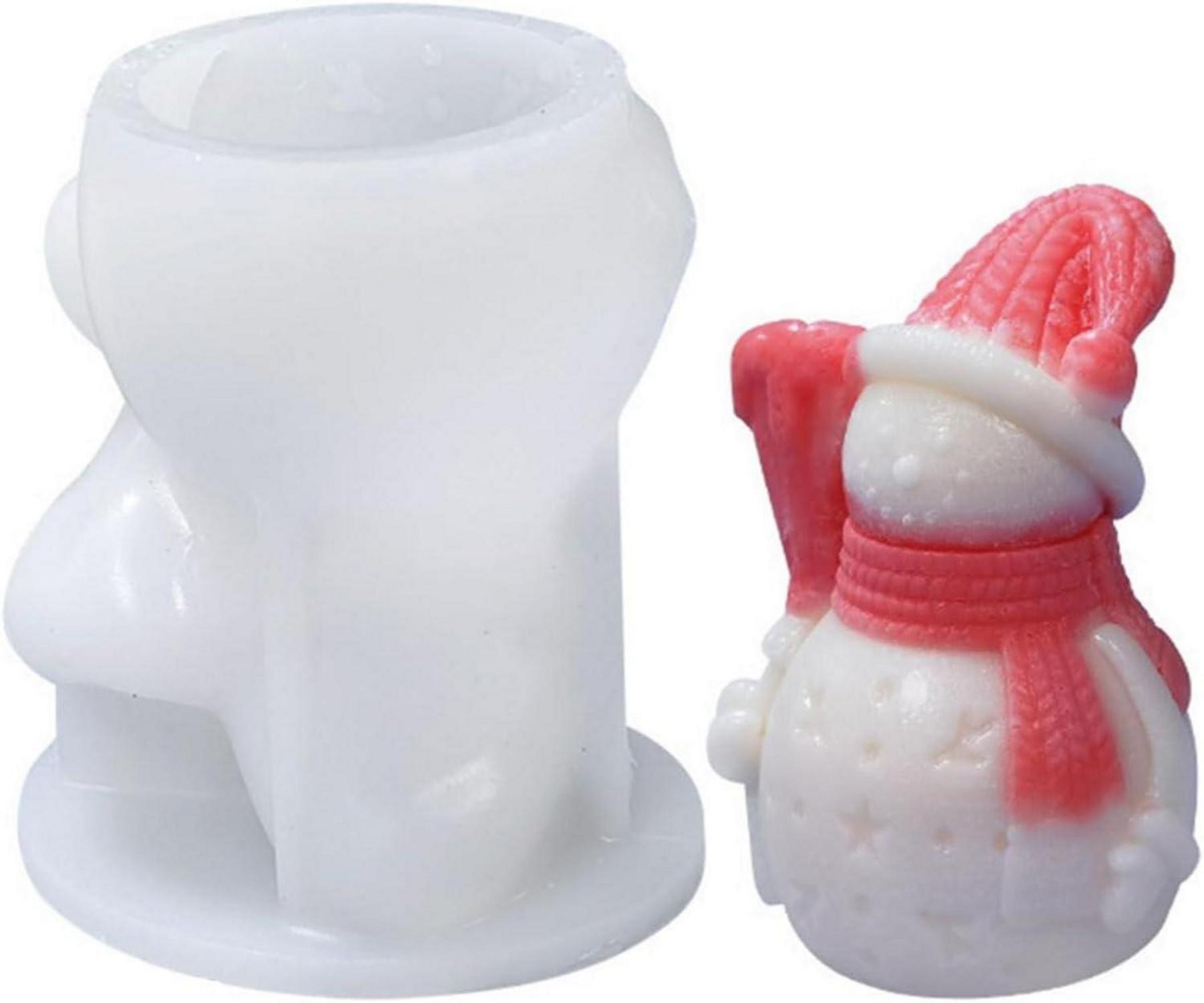 Silikonform Weihnachten 3D Gießform Schneemann Kerzen Seife DIY