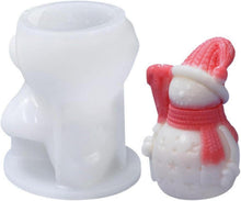 Silikonform Weihnachten 3D Gießform Schneemann Kerzen Seife DIY